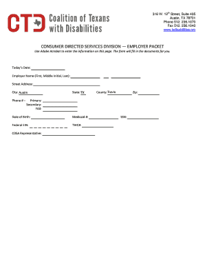Texas Consumer Directed Services Employer Agreement