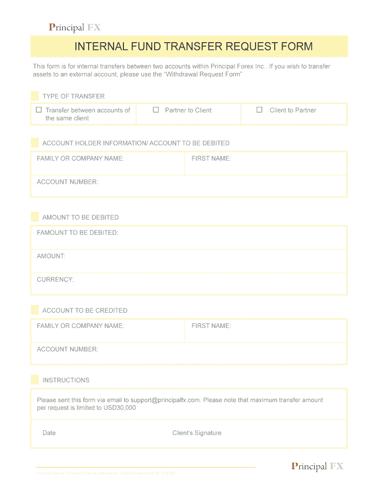 Fillable Online INTERNAL FUND TRANSFER REQUEST FORM Fax Email Print