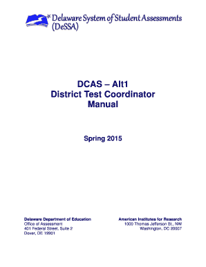 DCAS Alt1 District Test Coordinator Manual