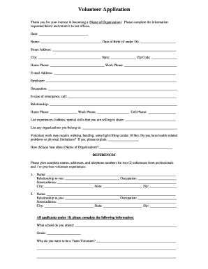 Volunteer Application Form