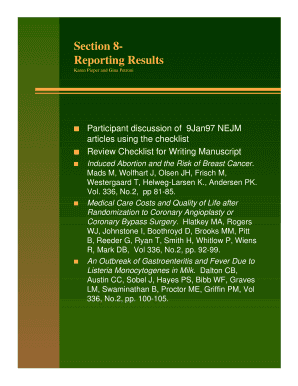 Checklist for Manuscripts