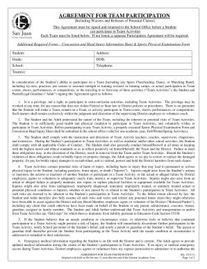 Student Team Participation Agreement