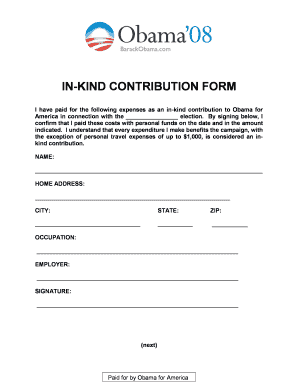 In-Kind Contribution Form
