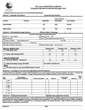 Employee Benefits Enrollment Form