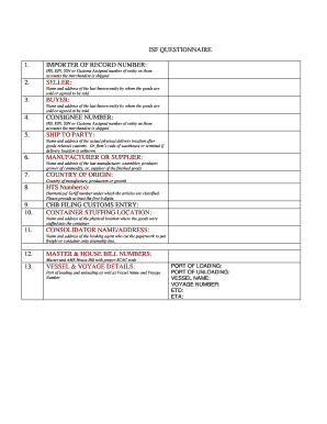ISF Questionnaire