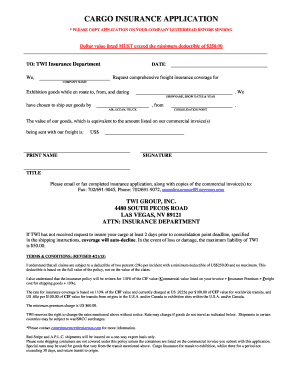 Cargo Insurance Application