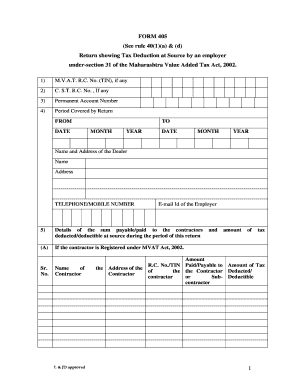 Maharashtra Form 405 Tax Deduction at Source