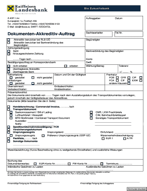 Dokumenten-Akkreditiv-Auftrag