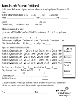 Forma de Ayuda Financiera Confidencial