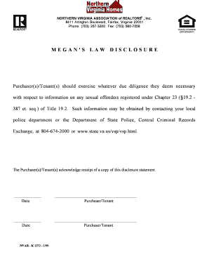 Megan's Law Disclosure