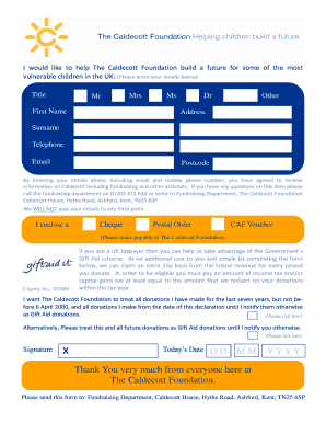 UK Gift Aid Donation Form