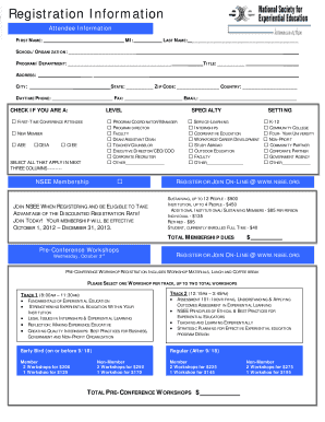 NSEE Conference Registration Form