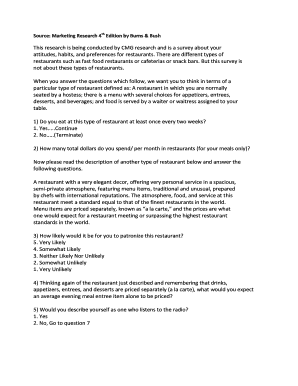 Restaurant Preference Survey