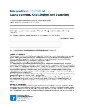 Journal Article Publication Agreement