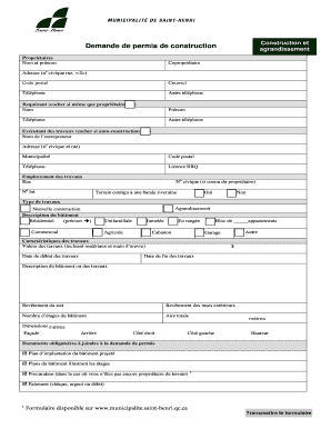 Demande de permis de construction