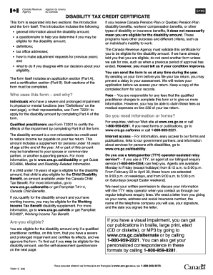 Disability Tax Credit Certificate