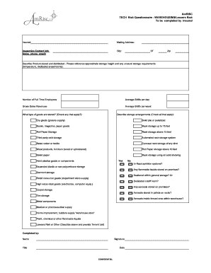 AmRISC Warehousing Lessors Risk Questionnaire