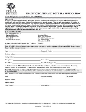 Traditional SEP and Roth IRA Application