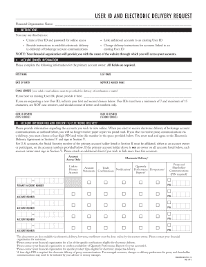 User ID and Electronic Delivery Request Form