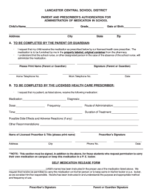 Medication Authorization Form