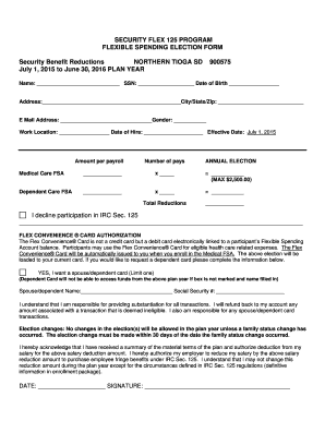 Flexible Spending Election Form