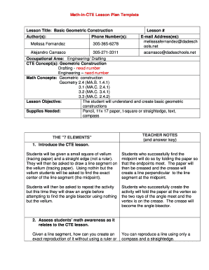 Basic Geometric Construction Lesson Plan