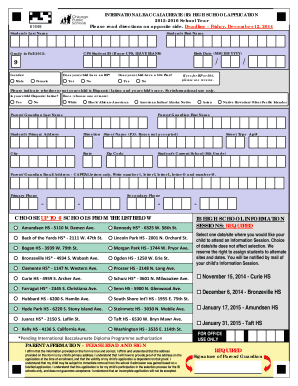 International Baccalaureate High School Application