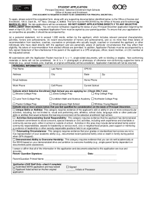 Student Application for Principal Discretion