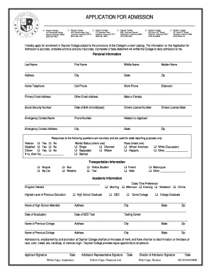 Daymar College Application for Admission