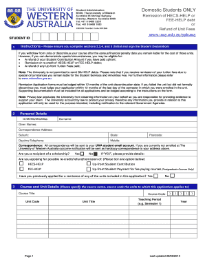 HECS-HELP and FEE-HELP Remission Application