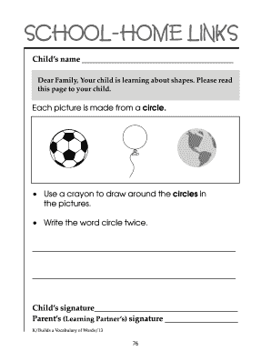 Child Learning Shapes Activity Form