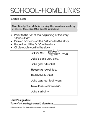 School-Home Links Letter