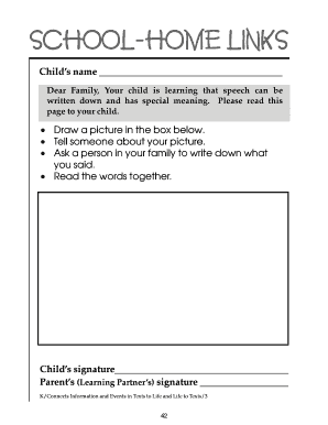 School-Home Links Activity Form