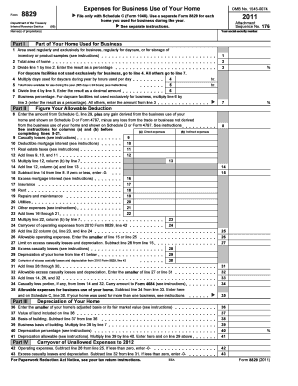IRS Form 8829 2011