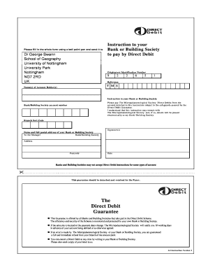 Direct Debit Instruction Form