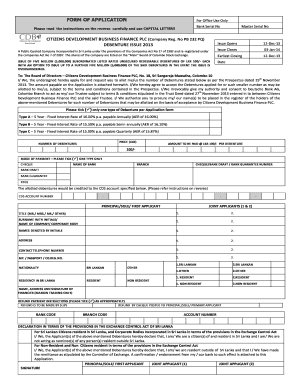 Debenture Application Form