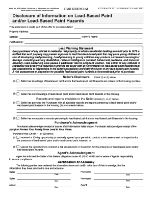 Lead-Based Paint Disclosure Form 976