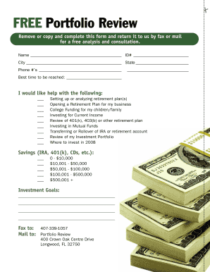 Portfolio Review Request Form