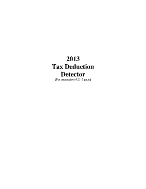 2012 Tax Deduction Detector Form
