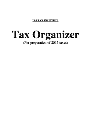 2015 Tax Organizer Form