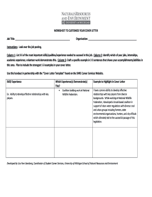 Cover letter sample pdf - WORKSHEET TO CUSTOMIZE YOUR COVER LETTER Job the job 1 3 - beta snre umich