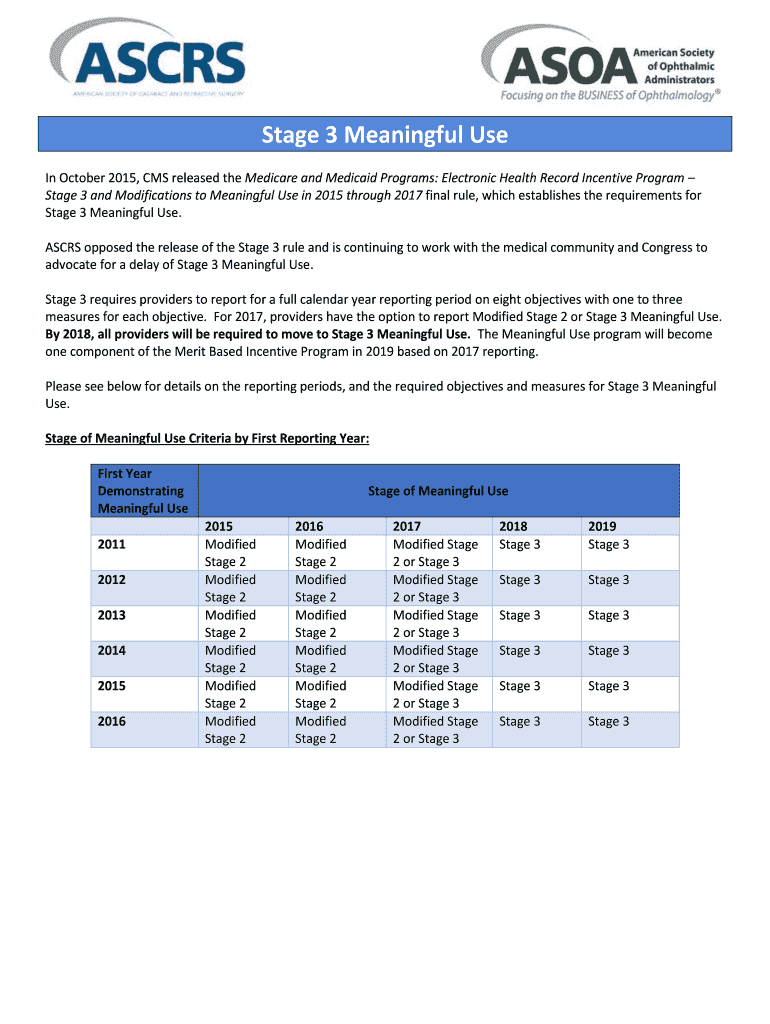 Fillable Online In October 2015, CMS released the Medicare and Medicaid