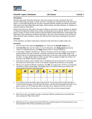 Scientific Inquiry Simulation Life Science Activity