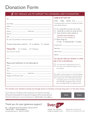 Canadian Liver Foundation Donation Form