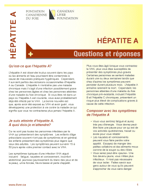 Formulaire d'information et de don sur l'hépatite A