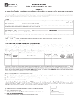 Pioneer Investment Regular Investment Program Addendum