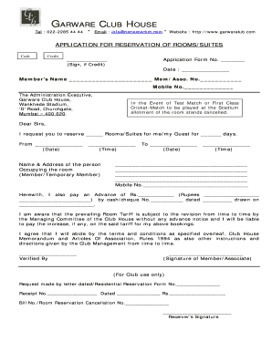 Garware Club House Room Reservation Application