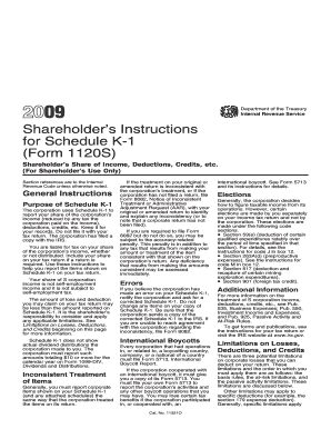 Shareholder’s Instructions for Schedule K-1 (Form 1120S)