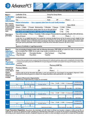Prescription Reimbursement Claim Form