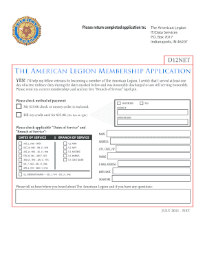 The American Legion Membership Application